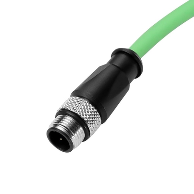 Alvin's Cables M8 A-Code 4 Pin Male to M12 D-Code 4 Pin Male Ethernet Cable High-Flex Shielded Cat6a for Beckhoff ZK1090-3161, PROFINET, EtherCAT, Industrial Automation, Robotics 26.2ft/8m