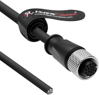 Alvin's M12 A Code 17 Pin To Open End Cable 6.6ft HikRobot Cognex
