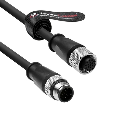 Alvin's M12 A-Code 17-Pin M/F Cable, 2m, for Cognex/HikRobot, PROFINET