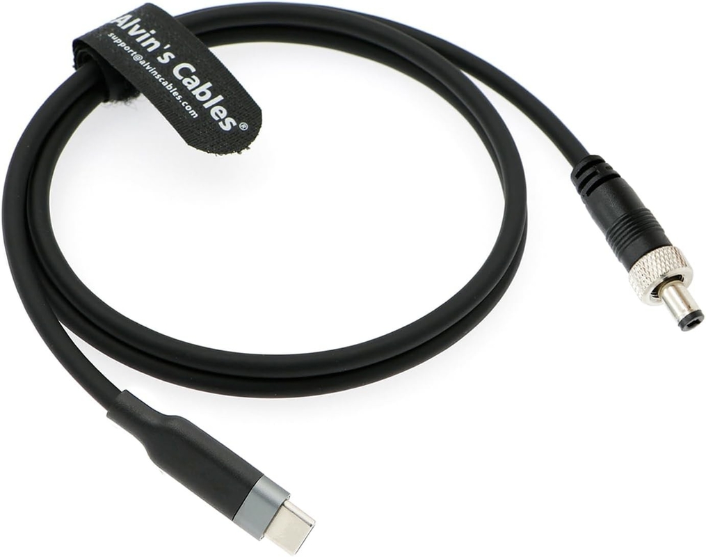 PD Type-C To Locking DC 5.5×2.5mm Fast Charging Power Cable For Atomos Ninja V/ SmallHD 702 Touch Monitor 1M/39.4inches